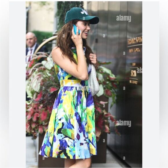 EUC Kate Spade Carissa Fit & Flare Collared Watercolor Sleeveless Dress - Picture 13 of 16